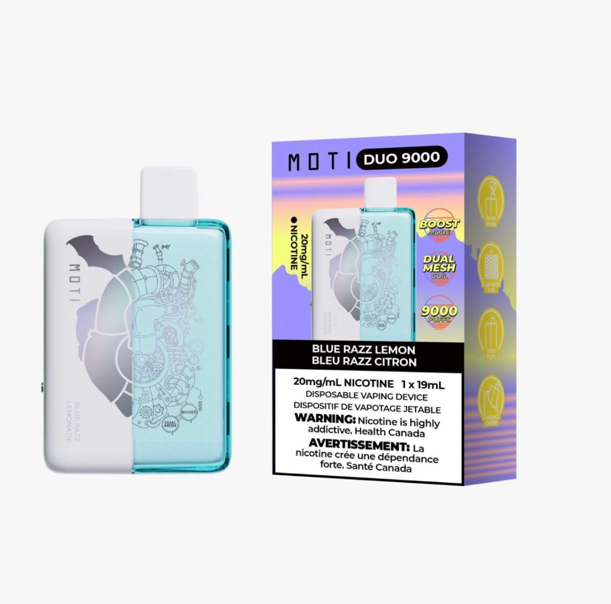 Moti Duo 9000 Puffs Disposable Vape - Blue Razz Lemon