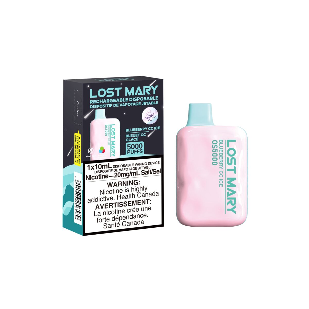 Lost Mary Disposable Vape - Blueberry CC Ice - 5000 Puffs