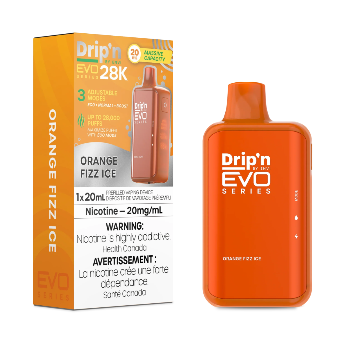 Drip'n by ENVI EVO Series 28K Disposable - Orange Fizz Ice 20mg