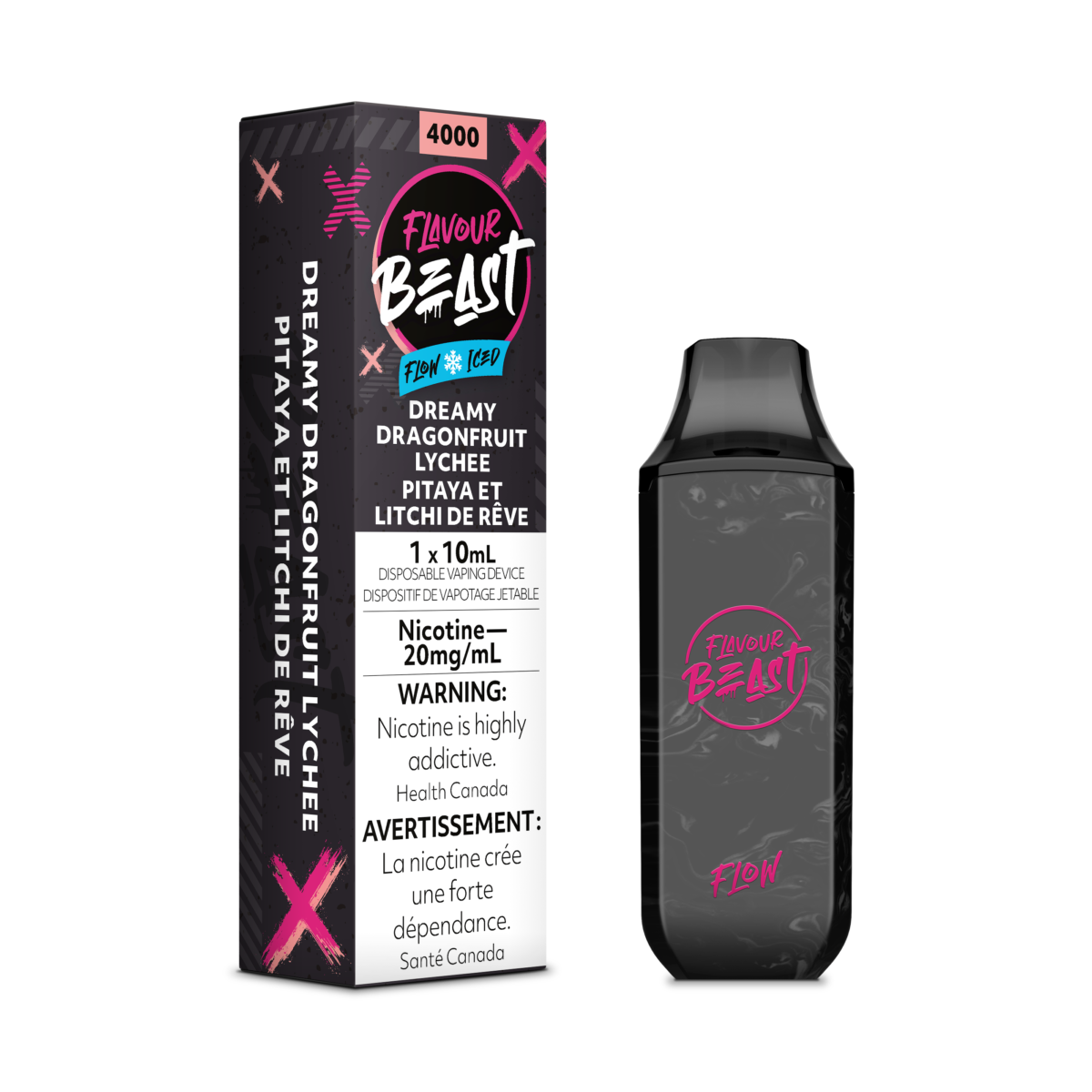 Flavour Beast Flow Rechargeable Disposable 4000 Puffs - Dreamy Deagonfruit Lychee Iced