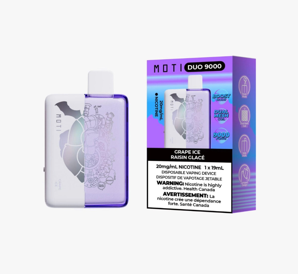 Moti Duo 9000 Puffs Disposable Vape - Grape Ice