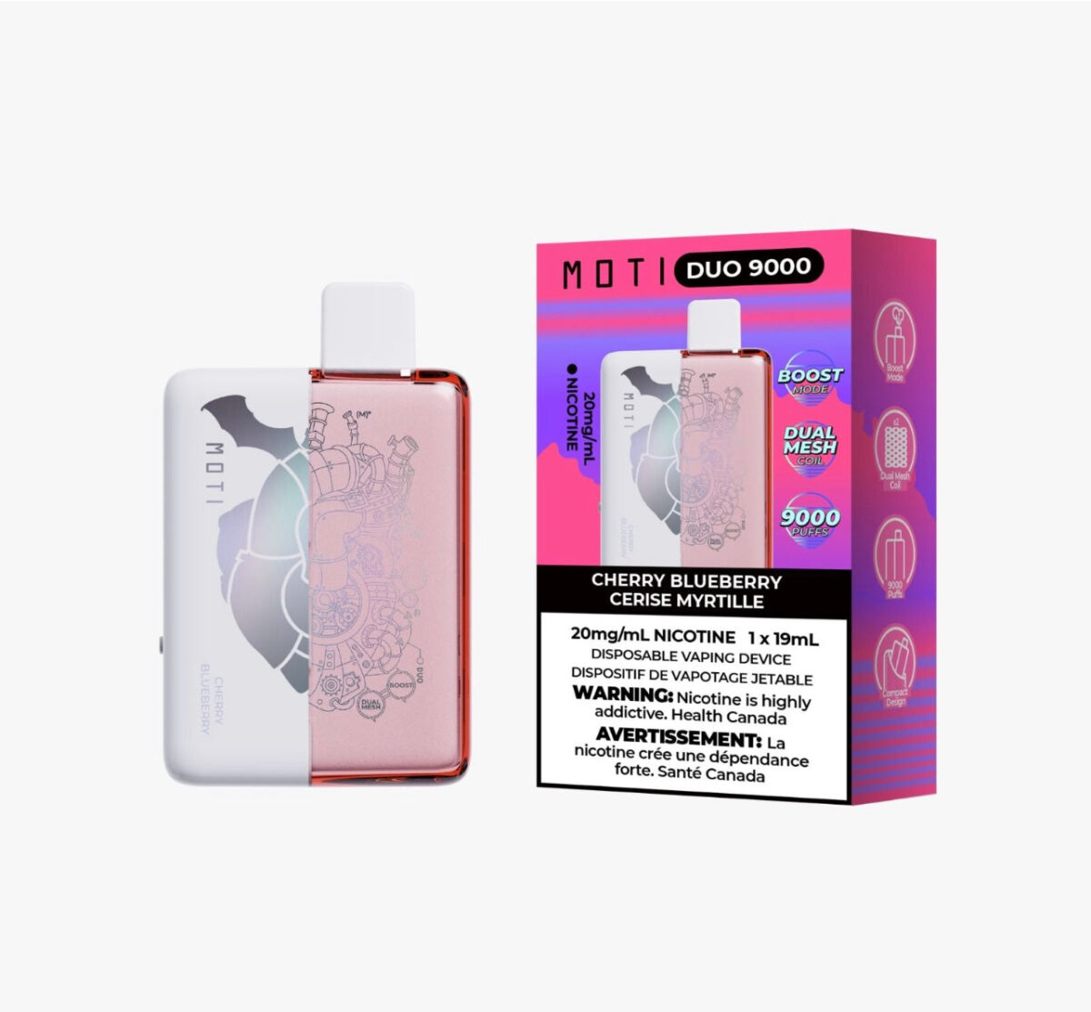 Moti Duo 9000 Puffs Disposable Vape - Cherry Blueberry