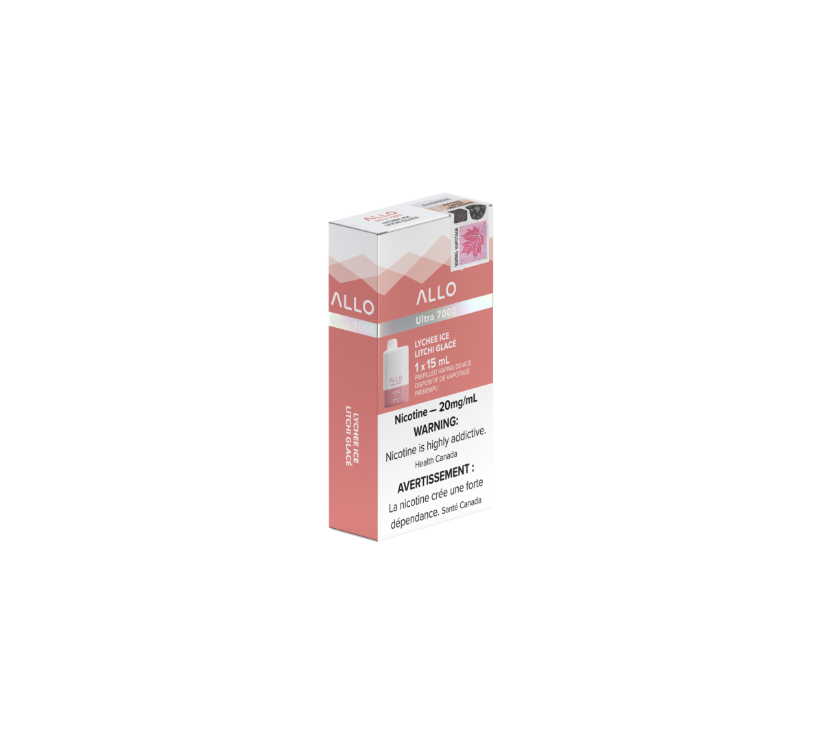 Allo Ultra - 7000 Puffs - Rechargeable Disposable Vape - Lychee Ice