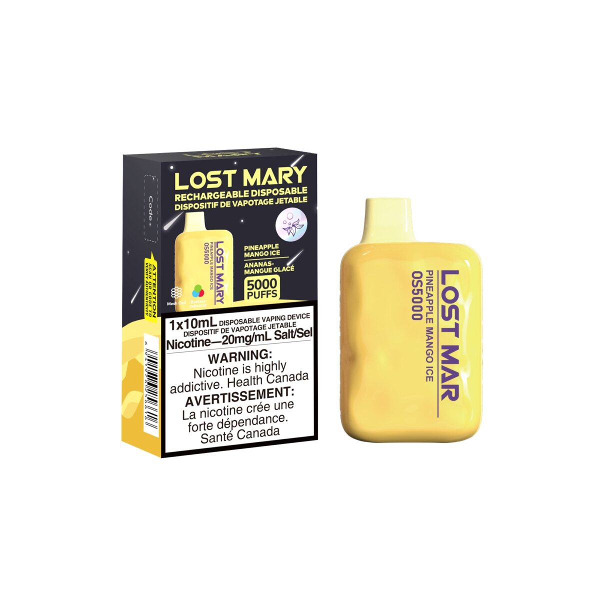 Lost Mary Disposable Vape - Pineapple Mango Ice - 5000 Puffs