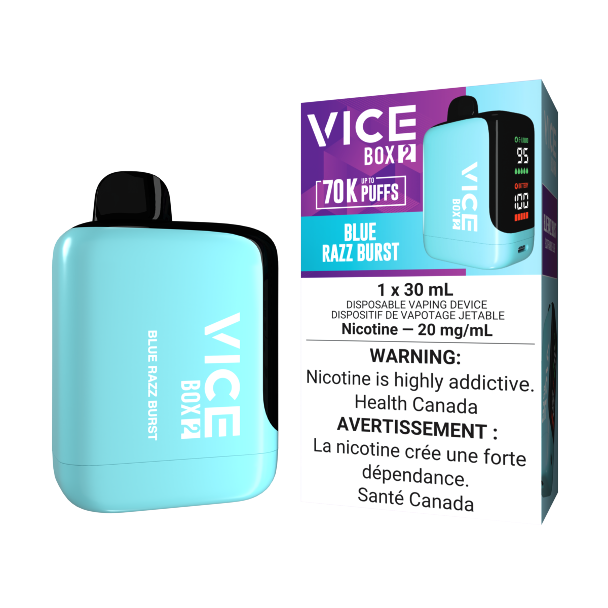 Vice Box 2 Disposable - Blue Razz Burst 20mg