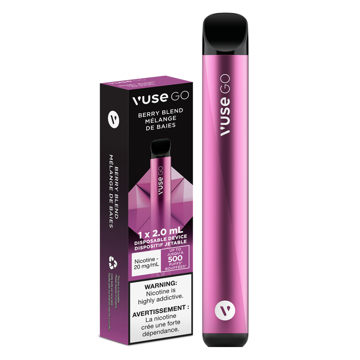 VUSE Disposable Vape - VUSE GO Disposable - Berry Blend - 500 Puffs