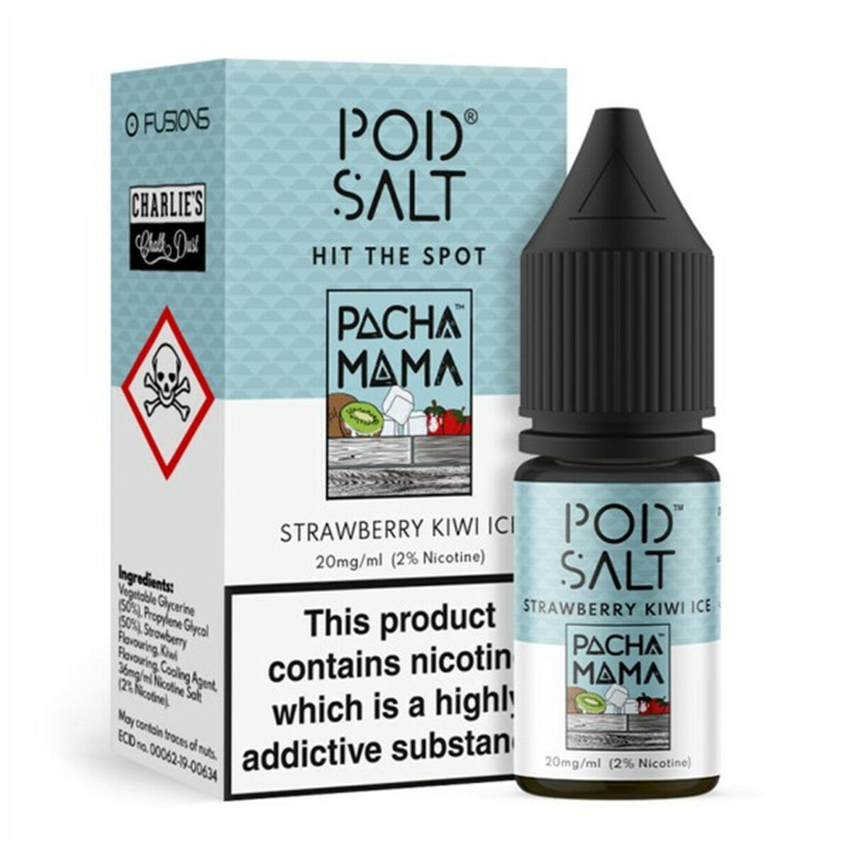 Pacha Mama Strawberry Kiwi Ice Nic Salt 10ml by Pod Salt