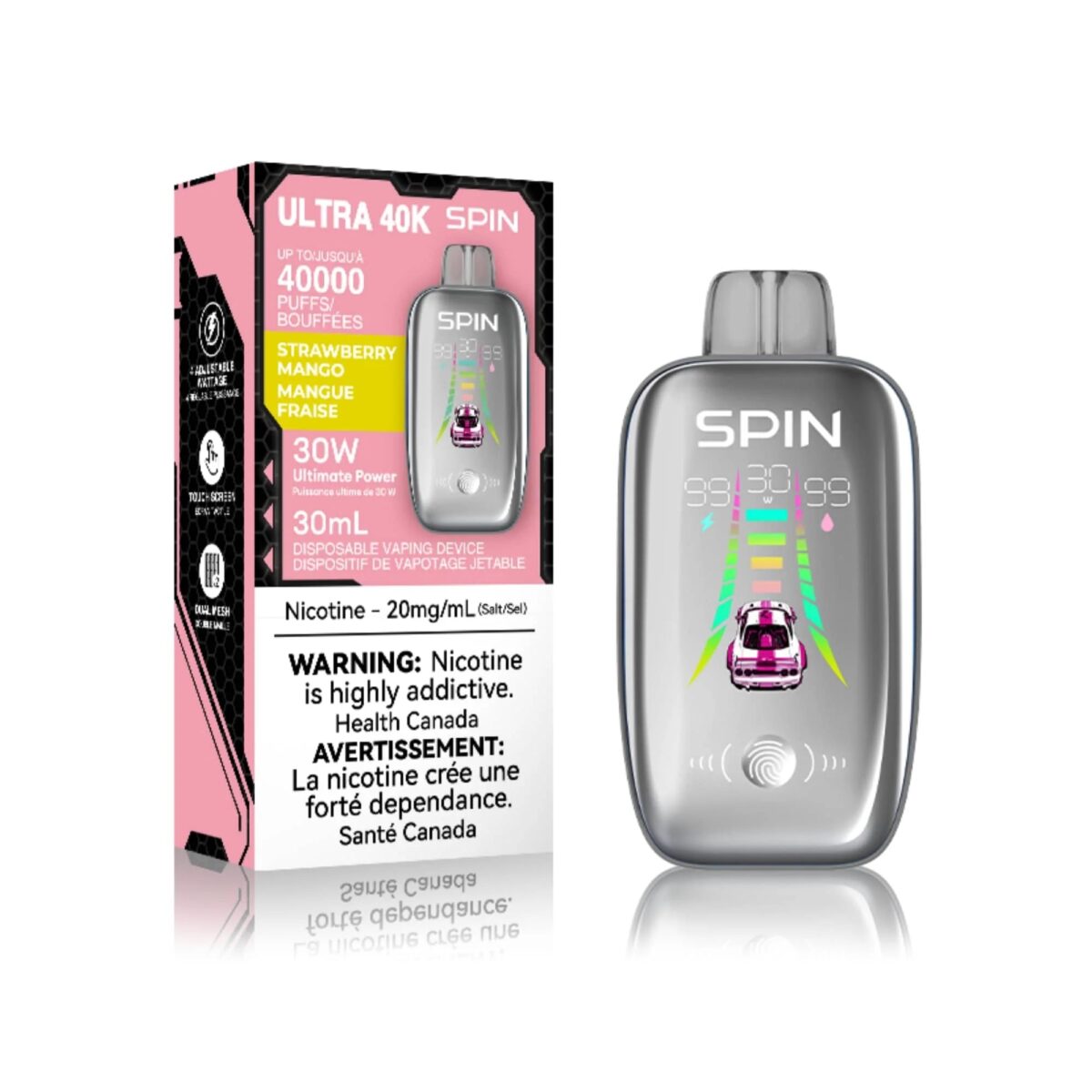 spin 40k disposable vape peach strawberry mango