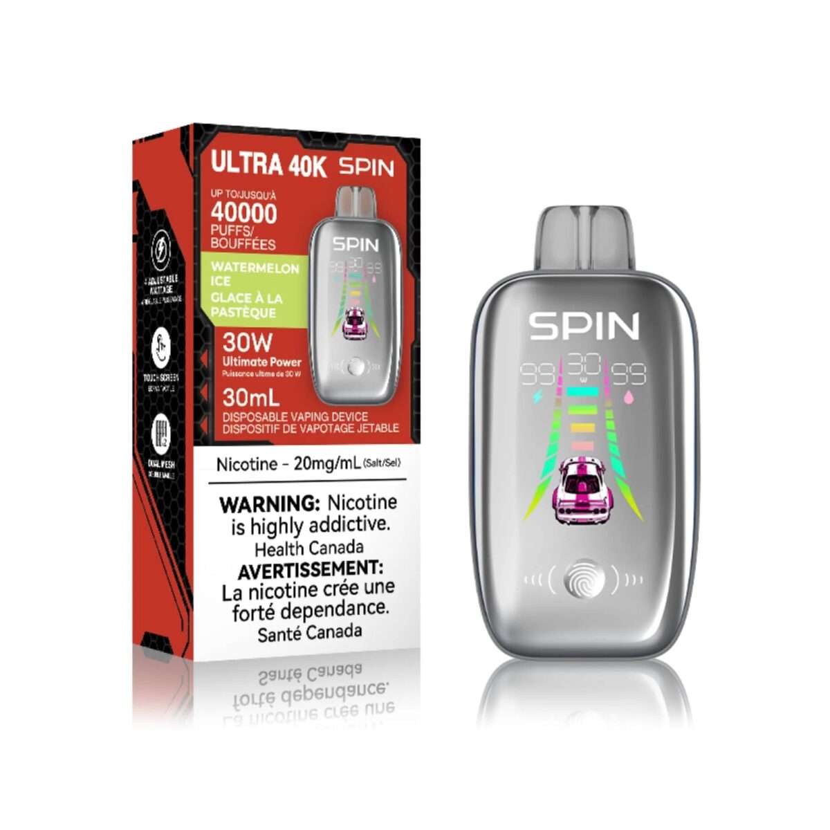 spin 40k disposable vape peach watermelon ice